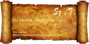 Szikula Teofila névjegykártya